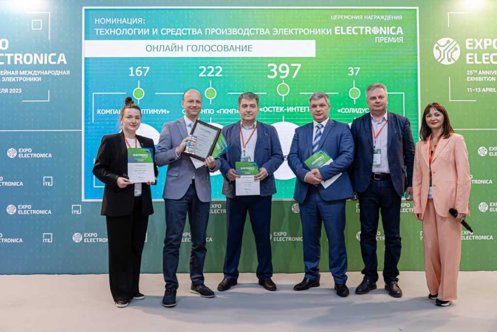 ООО "НПО "ГКМП" выступила номинантом в одном из самых запоминающихся событий ExpoElectronica 2023 – Церемонии награждения Лауреатов Премии Electronica.